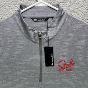 Travis Mathew 1/4 Zip Pullover Mens 2XL Gray Stoli Vodka Golf Lightweight NWT
